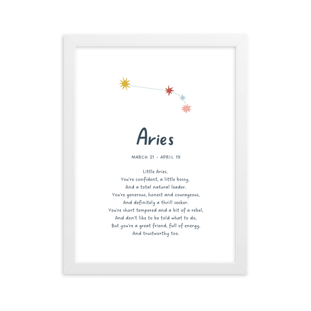 Aries-A4-framed-print-white