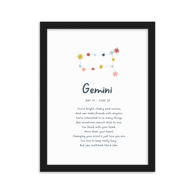 Gemini-A4-framed-print-black