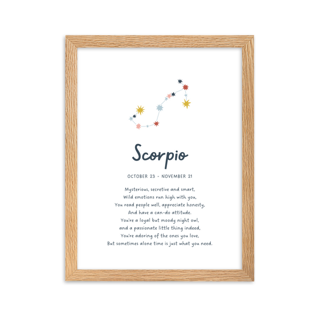 Ethemy Zodiac Prints Scorpio Poem