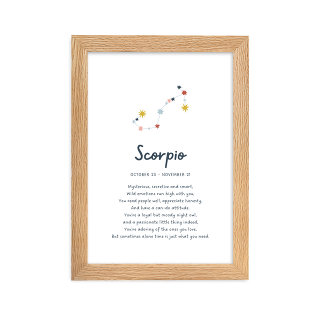 Ethemy Zodiac Prints Scorpio Poem