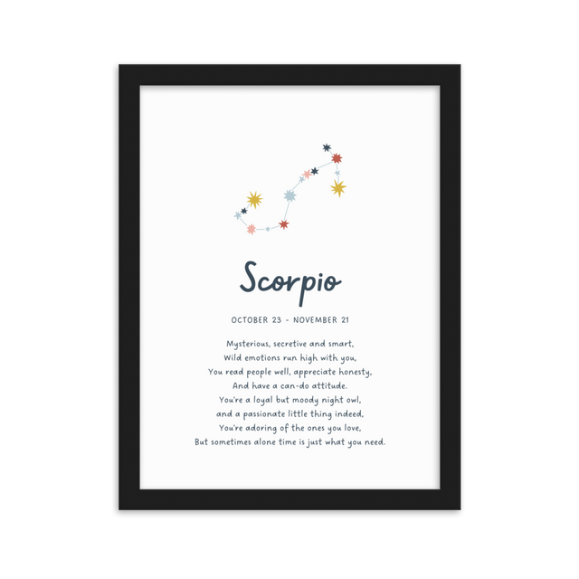 Ethemy Zodiac Prints Scorpio Poem